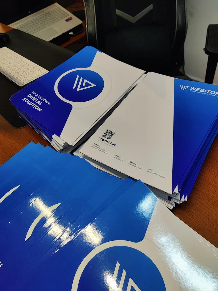 Webitof digital solution brochure and office branding materials