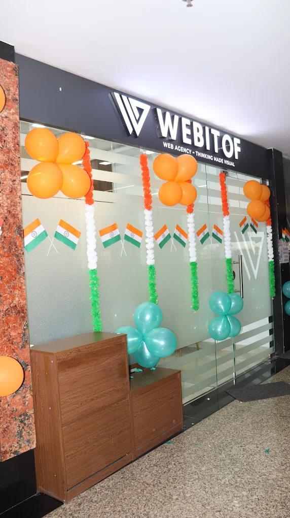 Webitof office entrance in Currency Tower Raipur with company signage