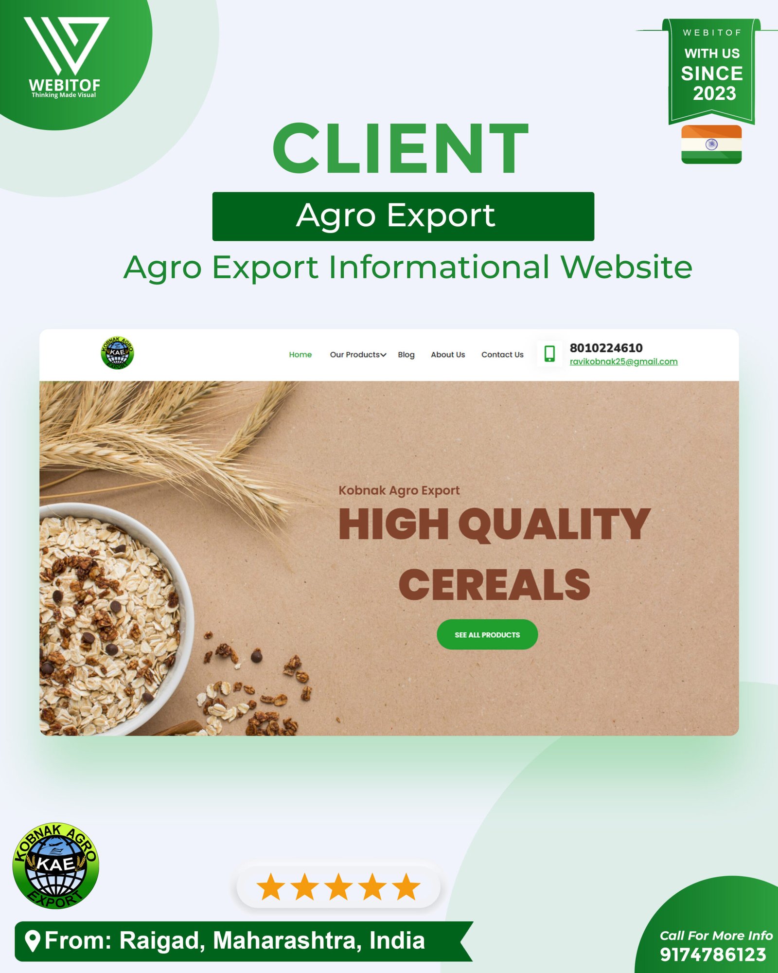 kobnakagroexport - Web Development Company in Raipur